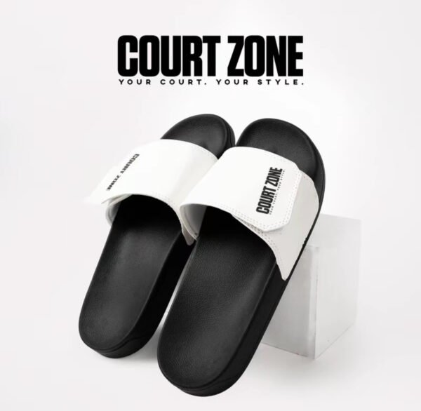 Courtzone Apparel Fashion Slip on Slides Slippers